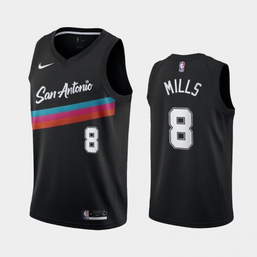 Men San Antonio Spurs #8 Patty Mills 2020-21 City Edition Fiesta Colors Black Jersey