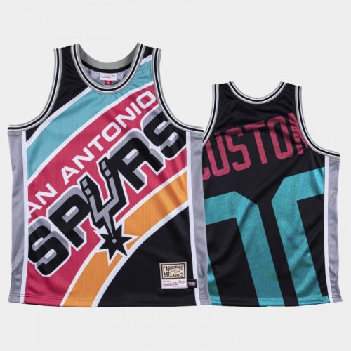 San Antonio Spurs #00 Custom Black Big Face Jersey - HWC