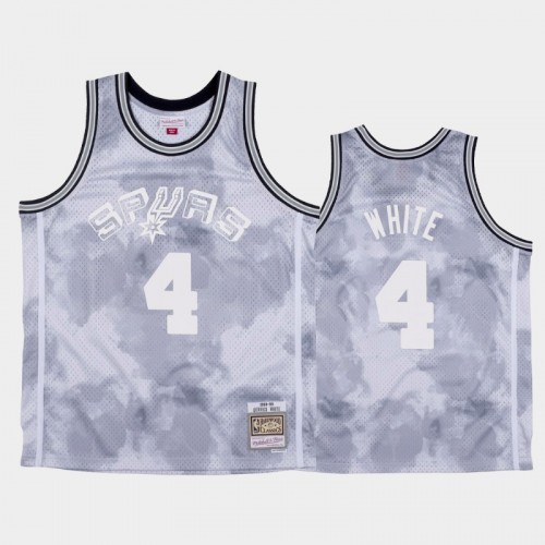 San Antonio Spurs #4 Derrick White White 1998-99 Cloudy Skies Jersey - Hardwood Classics