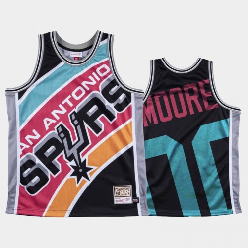 San Antonio Spurs #00 Johnny Moore Black Big Face Jersey - HWC