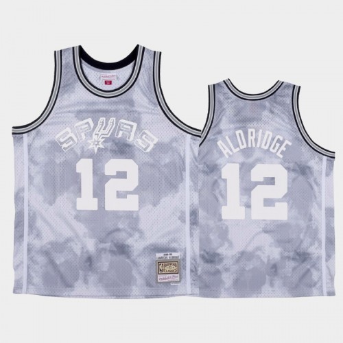 San Antonio Spurs #12 LaMarcus Aldridge White 1998-99 Cloudy Skies Jersey - Hardwood Classics