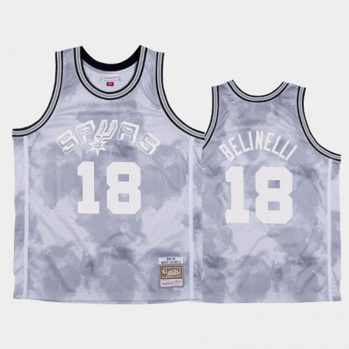 San Antonio Spurs #18 Marco Belinelli White 1998-99 Cloudy Skies Jersey - Hardwood Classics