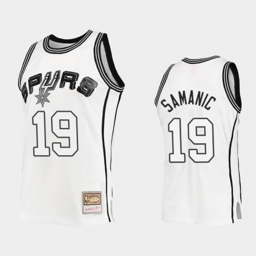 San Antonio Spurs #19 Luka Samanic Outdated Classic Mitchell Ness White Jersey
