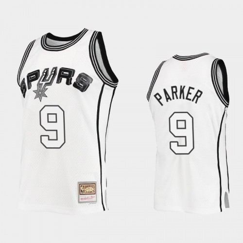 San Antonio Spurs #9 Tony Parker Outdated Classic Mitchell Ness White Jersey