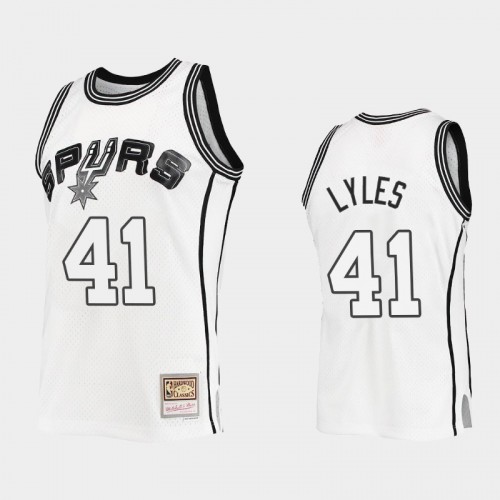 San Antonio Spurs #41 Trey Lyles Outdated Classic Mitchell Ness White Jersey