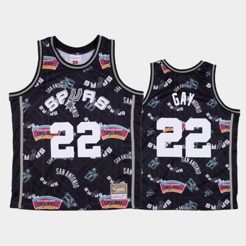 Rudy Gay San Antonio Spurs #22 Black Tear Up Pack Hardwood Classics Jersey