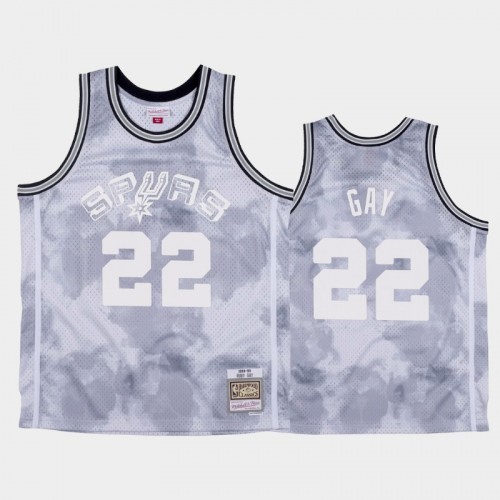 San Antonio Spurs #22 Rudy Gay White 1998-99 Cloudy Skies Jersey - Hardwood Classics