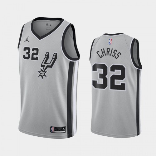 Men's San Antonio Spurs Marquese Chriss #32 2021 Statement Gray Jersey