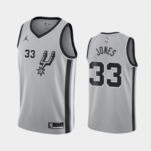 Men's San Antonio Spurs Tre Jones #33 2020-21 Statement Gray Jersey