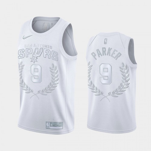 Tony Parker #9 Retired Number San Antonio Spurs Glory Limited White Jersey