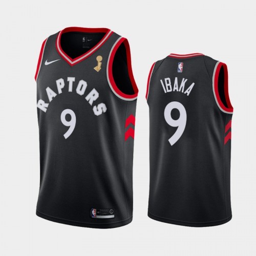 Men's Toronto Raptors #9 Serge Ibaka 2019 NBA Finals Champions Statement Black Jersey