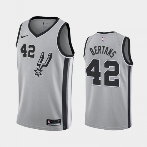 San Antonio Spurs Statement #42 Davis Bertans Silver 2019 season Jersey