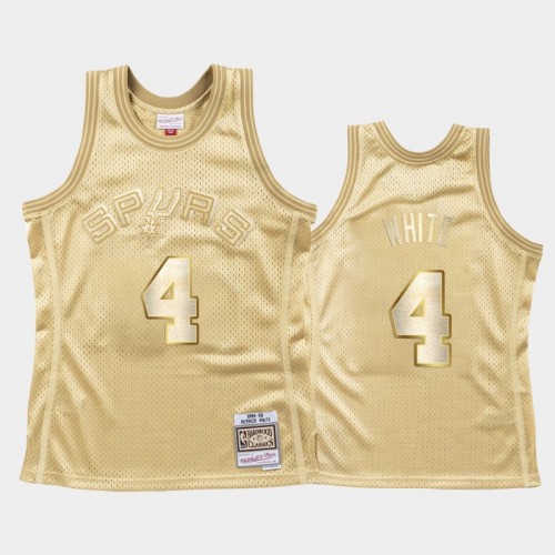 Limited Gold San Antonio Spurs #4 Derrick White Midas SM Jersey