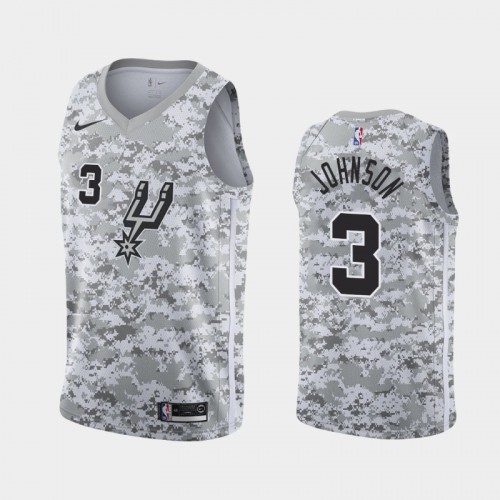 San Antonio Spurs Earned #3 Keldon Johnson Camo 2019 NBA Draft Jersey