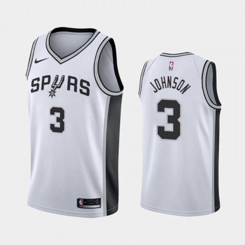 San Antonio Spurs Association #3 Keldon Johnson White 2019 NBA Draft Jersey