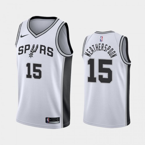 San Antonio Spurs Association #15 Quinndary Weatherspoon White 2019 NBA Draft Jersey