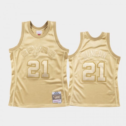 Limited Gold San Antonio Spurs #21 Tim Duncan Midas SM Jersey