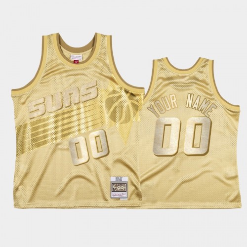 Limited Gold Phoenix Suns #00 Custom Midas SM Jersey