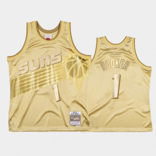 Limited Gold Phoenix Suns #1 Devin Booker Midas SM Jersey