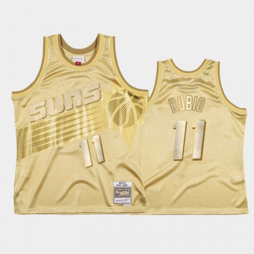 Limited Gold Phoenix Suns #11 Ricky Rubio Midas SM Jersey