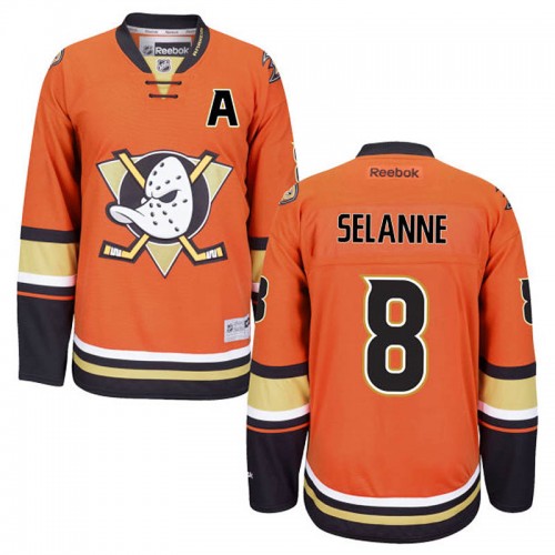 Teemu Selanne #8 Orange Alternate Jersey