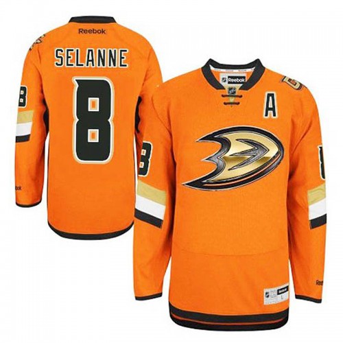 Teemu Selanne #8 Orange Premier Jersey