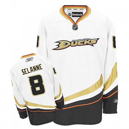 Teemu Selanne #8 White Away Jersey
