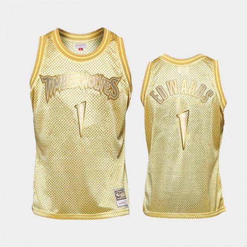 Limited Gold Minnesota Timberwolves #1 Anthony Edwards HWC Limited Jersey