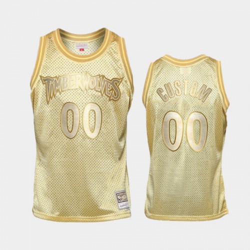 Limited Gold Minnesota Timberwolves #00 Custom Midas SM Jersey