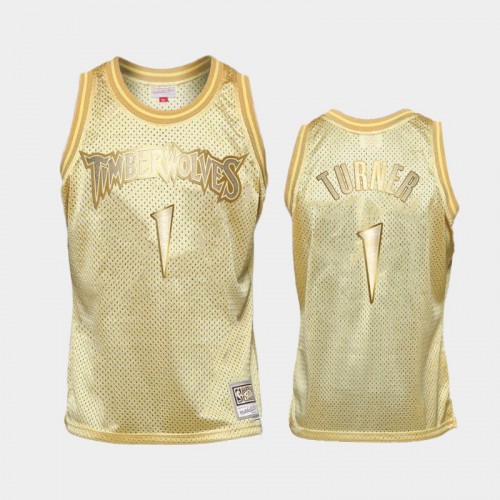 Limited Gold Minnesota Timberwolves #1 Evan Turner Midas SM Jersey