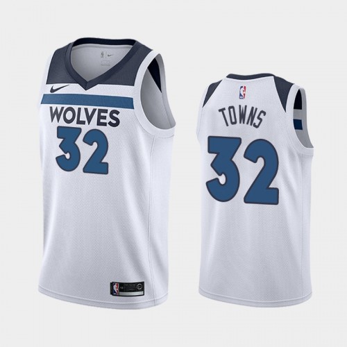 Minnesota Timberwolves Association #32 Karl-Anthony Towns White 2019 season Jersey