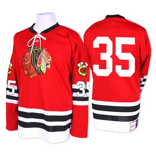Tony Esposito #35 Red 1960-61 Throwback Jersey