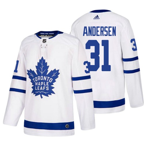 #31 Frederik Andersen White 2017-2018 Away Jersey