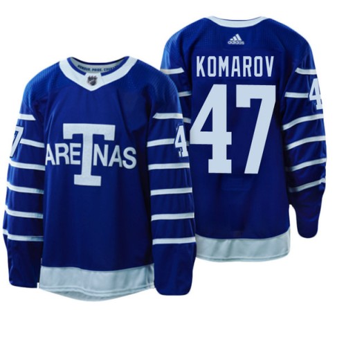 #47 Leo Komarov Blue 1918 Arenas Throwback Jersey