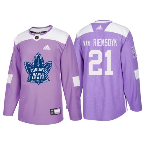 #21 James Van Riemsdyk Purple Hockey Fights Cancer Authentic Jersey