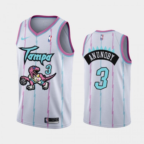 Men's Toronto Raptors OG Anunoby 2021 Tampa City White Jersey