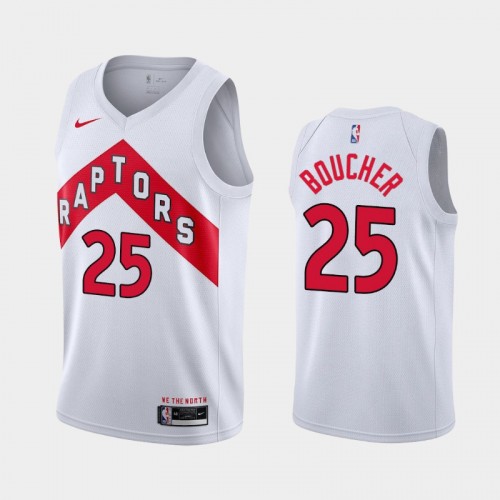 Men's Toronto Raptors #25 Chris Boucher 2020-21 Association White Jersey