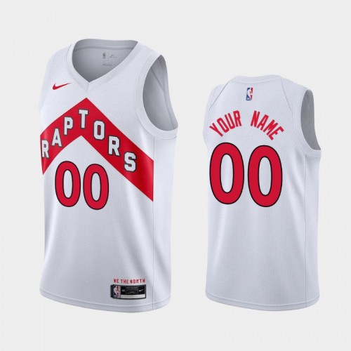 Men's Toronto Raptors #00 Custom 2020-21 Association White Jersey