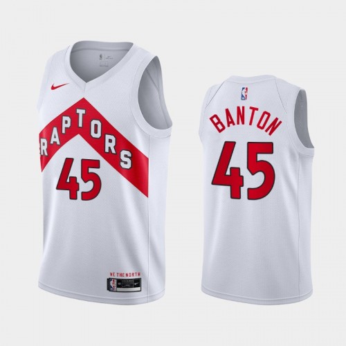 Toronto Raptors Dalano Banton Men #45 Association Edition 2021 NBA Draft White Jersey