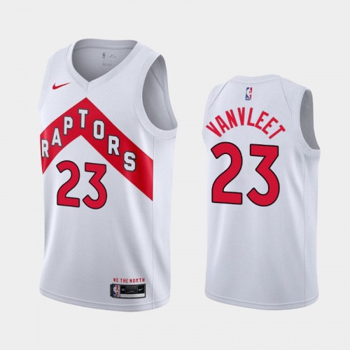 Men's Toronto Raptors #23 Fred VanVleet 2020-21 Association White Jersey