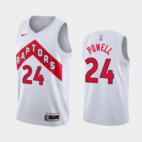 Men's Toronto Raptors #24 Norman Powell 2020-21 Association White Jersey