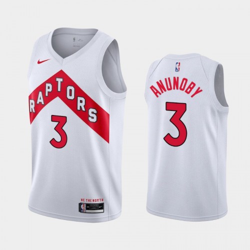 Men's Toronto Raptors #3 OG Anunoby 2020-21 Association White Jersey