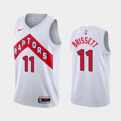 Men's Toronto Raptors #11 Oshae Brissett 2020-21 Association White Jersey