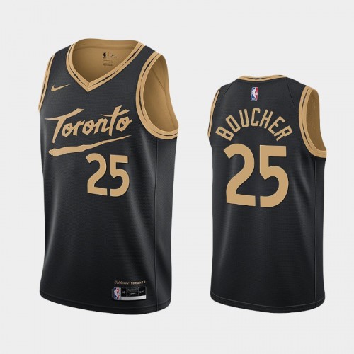 Men's Toronto Raptors #25 Chris Boucher 2020-21 City Black Jersey