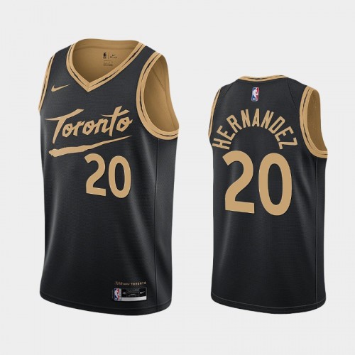 Men's Toronto Raptors #20 Dewan Hernandez 2020-21 City Black Jersey