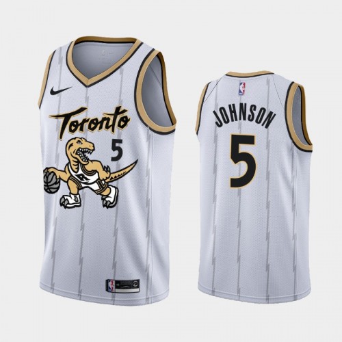 Men's Toronto Raptors Stanley Johnson 2021-22 City Edition White Jersey
