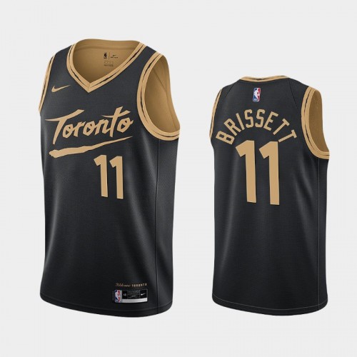 Men's Toronto Raptors #11 Oshae Brissett 2020-21 City Black Jersey