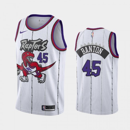 Toronto Raptors Dalano Banton Men #45 Classic Edition 2021 NBA Draft White Jersey