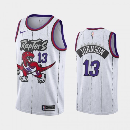 Toronto Raptors David Johnson Men #13 Classic Edition 2021 NBA Draft White Jersey