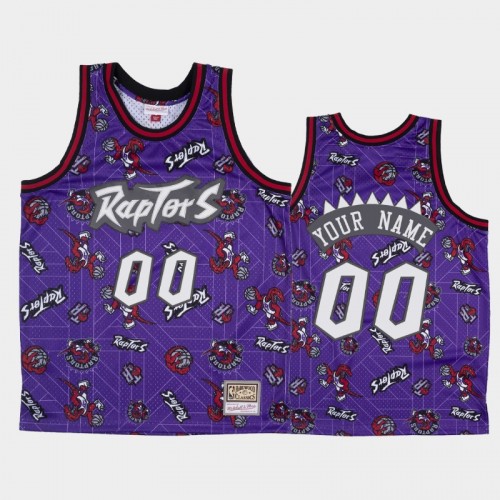 Custom Toronto Raptors #00 Purple Tear Up Pack Hardwood Classics Jersey